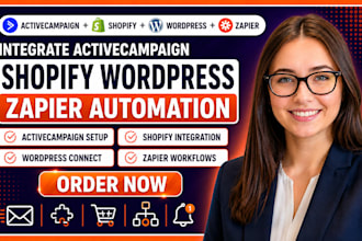 integrate activecampaign with shopify wordpress and zapier automation
