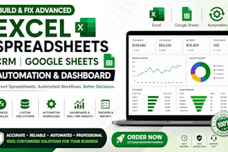 build and fix advanced excel spreadsheets CRM google sheets automation dashboard