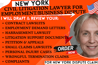 be ny civil lawyer for employment law, wrongful termination, contract lawsuits