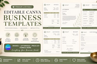 do editable canva invoice template letterhead pricelist and business forms