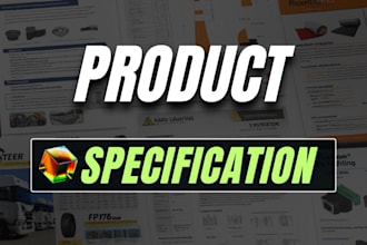 create spec sheets for b2b products and safety datasheet