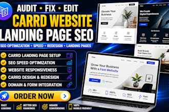 audit fix or edit carrd website, redesign landing page carrd co SEO optimization