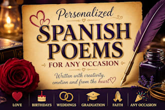 write a personalized poem in spanish for any occasion
