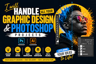 handle all your graphic design, and photoshop projects, canva template design