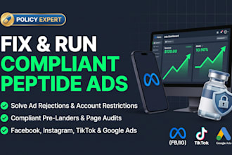 run peptide ads, solve peptide complaint fb, ig social media marketing campaign