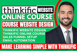 build thinkific website for business coaching online course and sales funnel