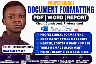professionally format PDF files, word documents and reports