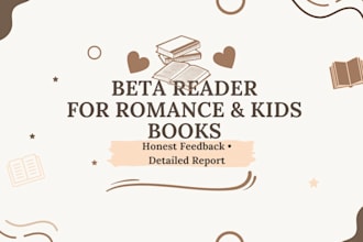 beta read your novel and give detailed feedback on plot and characters