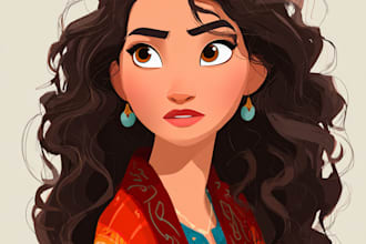 make cartoon portrait in disney cartoon