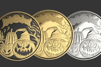 create custom 3d coin model challenge coin bas relief cnc pendant medallion stl