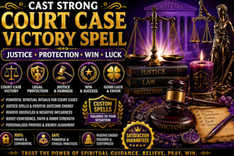 cast strong court case victory spell, justice legal protection win luck spell