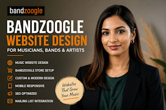 design a stunning bandzoogle website and store ,music website