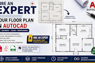 redraw your floor plan in autocad professionally