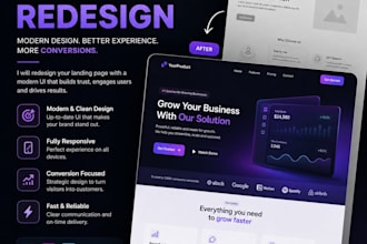 redesign your landing page with modern UI UX