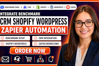integrate benchmark email with crm shopify wordpress zapier automation