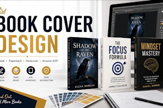 design workbook book cover, ebook cover, paperback hardcover, KDP book cover