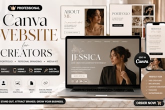 do eye catching canva website ugc portfolio personal branding, ugc media kit