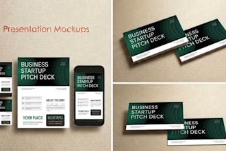 design investor pitch deck, startup pitch deck, sales presentation and PDF
