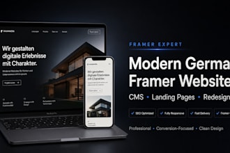 build, optimize german framer website design framer landing page, framer bug fix