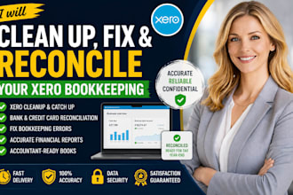 clean up, fix and reconcile your xero bookkeeping accurately