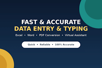 do fast and accurate data entry and typing work