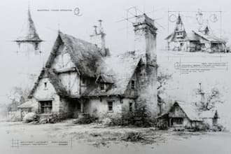 do architecture sketches in high quality
