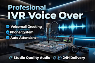 record a professional IVR voicemail voice over phone greeting and auto attendant