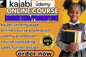 be your kajabi expert,online course, udemy promotion to increase course sales