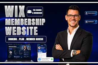 build wix membership website, redesign wix landing page