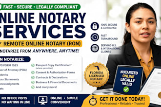 notarize usps form 1583, id, passport, affidavits, power of attorney as a ron