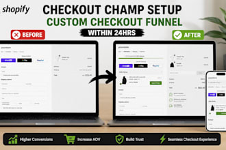 setup shopify checkout champ payment issue custom checkout funnel within 24hrs