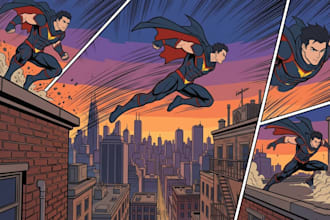 do comic book illustration, comic art, graphic novel, manga, webtoon, book cover
