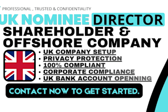 provide UK nominee director, shareholder for UK company registration
