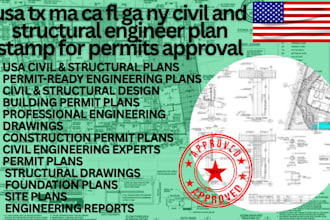 usa tx ma ca fl ga ny civil and structural engineer plan stamp for permits