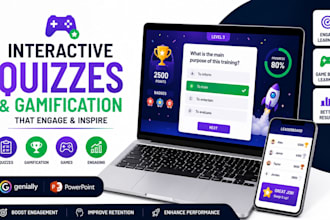 create interactive quizzes, gamification and educational games