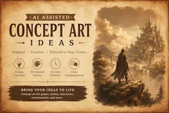 create unique ai concept art for characters, creatures and worlds