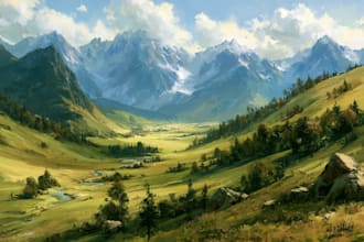 paint a custom landscape oil painting on canvas