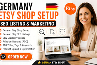 german etsy shop setup, german etsy SEO listing, etsy digital product, etsy pod