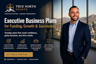create an executive business plan for funding, growth, and succession