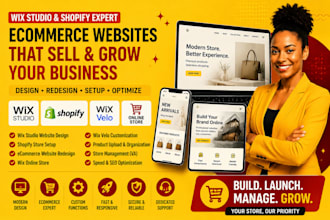 wix studio shopify VA e commerce website redesign wix online store wix velo