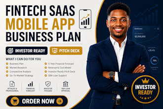 create mobile app saas fintech startup business plan with investor ready pitch