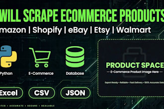 scrape ecommerce products from amazon shopify ebay etsy to excel