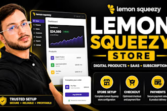 setup lemon squeezy store for digital products, saas and subscriptions