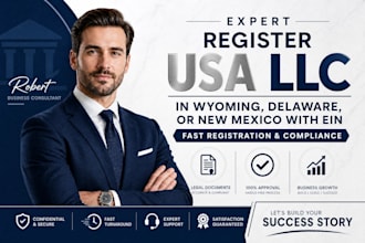 register USA llc in wyoming, delaware or new mexico with ein