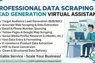 do expert web scraping, data scraping and lead generation