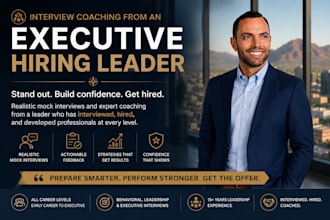 provide executive and hiring leader interview coaching and mock interviews