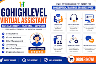 be your gohighlevel virtual assistant for consultation, training and support