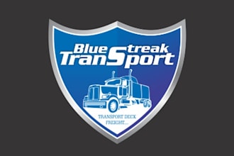 design top quality blue streak transport logo