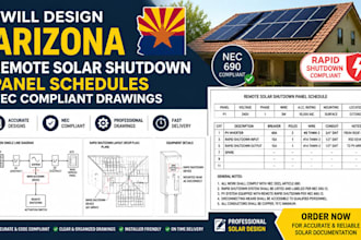 design arizona remote solar shutdown panel schedules nec compliant drawings