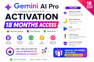 setup gemini pro, veo3 with pro, google ai pro upto 18 month
